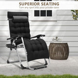 Zero Gravity Chair, Portable Folding Reclining Lounge Chairs with Adjustable Cushion and Cup Holder Trays for Outdoor - Photo 2