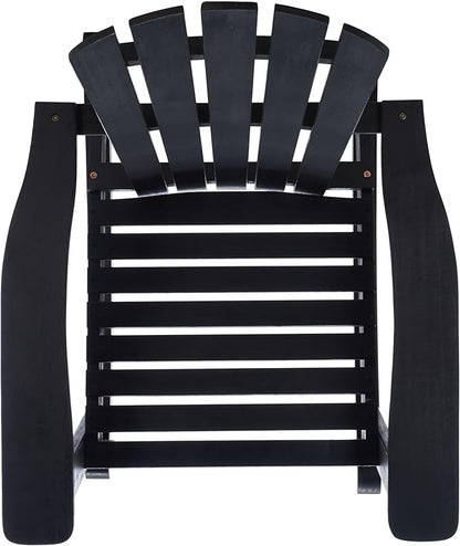 SAFAVIEH Outdoor Collection Brizio Black Slatted Adirondack Rocking Chair