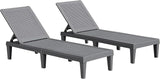 JUMMICO Patio Chaise Lounge Chair Set of 2 Outdoor PE Waterproof Adjustable Easy Assembly Lounge Chairs for Outside - Photo 1