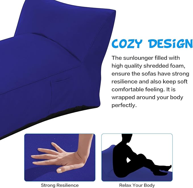 Outdoor Chaise Lounge Chair, Sunbed UV Resistant Sofa Couch Patio Furniture Waterproof Outside Sunlounge Reclining - Photo 3