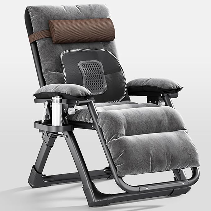 Adjustable Steel Mesh Lounge Chair Beach Chairs w/Removable Cushion, Upgraded Lock and Cup Holder - Photo 1