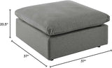 Modway Commix Outdoor Patio Overstuffed Sectional Sofa Ottoman in Charcoal - Photo 3