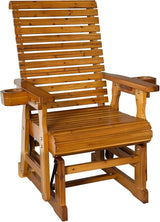 Fortune Candy Patio Glider with Cup Holders, High Roll Back and Deep Contoured Seat, Heavy Duty 600 Lb (Warm Brown - Photo 9
