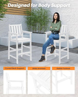 3-Piece Adirondack Chairs and Table Set, HDPE Patio Bar Sets, All Weather Outdoor Bar Stools Set - Photo 8