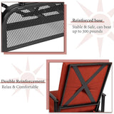 SUNCROWN Outdoor Recliner Chair Patio Adjustable Relaxing Chairs Outdoor Metal Furniture Chair with Thick Cushion, Red - Photo 3