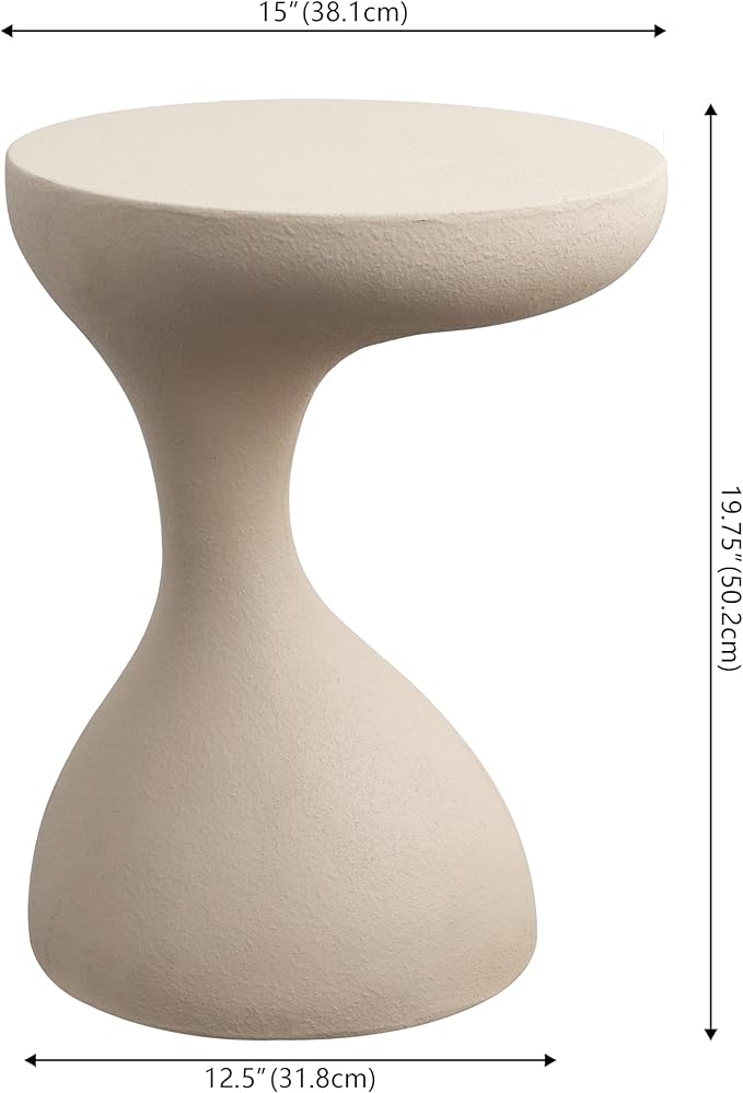 JONATHAN Y TBL1110A Boracay 19.75" Modern Minimalist Indoor/Outdoor Resin Drink Table, Pedestal, Contemporary - Photo 3