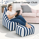 Outdoor Bean Bag Chair with Ottoman, Large Patio Lounge Chair for Adults, Thick Filled Lounger for Pool, Deck - Photo 7