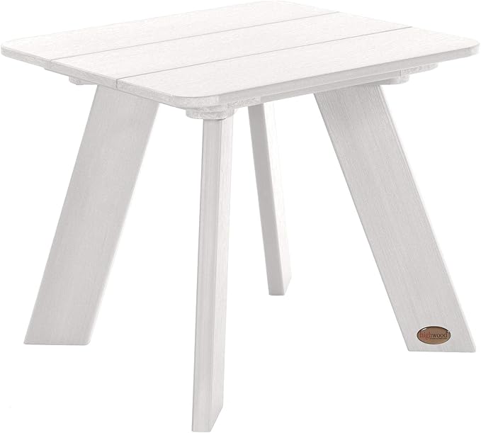 Highwood Italica Modern Adirondack Chair, Ottoman, and Side Table, 3-Piece Set, White