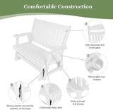 HIPS Patio Glider with Cup Holders, Durable Poly Lumber Material, All-Weather Resistant - Photo 6