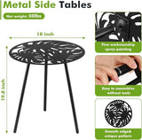 1 Pack Extra-Large Metal Outdoor Side Tables 18 Inches Outside End Table for Patio Round Accent Garden Corner Table for - Photo 3