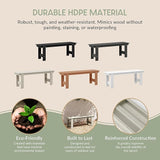 WestinTrends Ashore Outdoor HDPE 48" Modern Backless Patio Bench, Sand - Photo 9