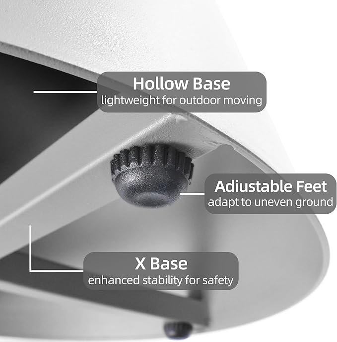 19.5''Φ Outdoor Round Coffee Table Weather-Resistant Aluminum Side Table for Balcony, Patio, Garden, Bedroom (White) - Photo 6
