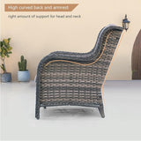 HUMMUH 4 Pieces Patio Bistro Set Wicker Patio Chairs Set of 2 with Ottomans Rattan Outdoor Furniture Conversation Set - Photo 6