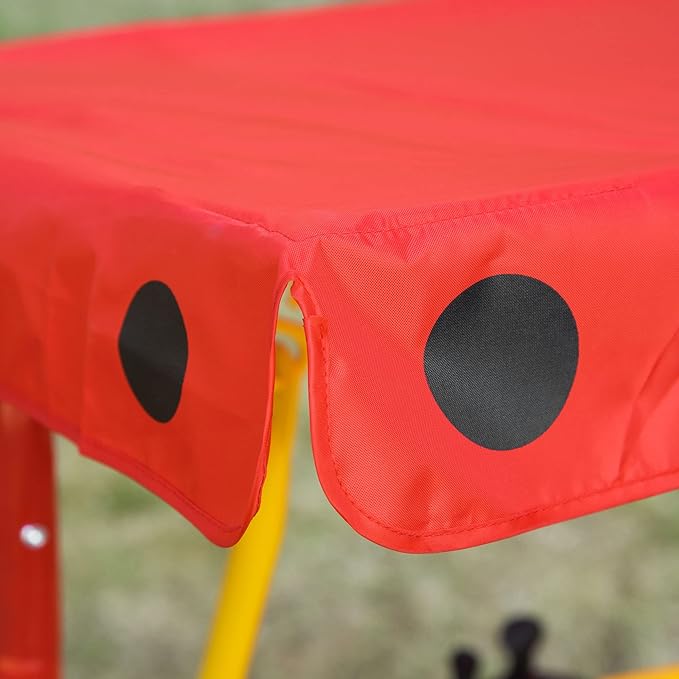 Outsunny Porch Swing for Kids with Adjustable Canopy to Block Sun at Angles, Kids Swing Chair with Seatbelts - Photo 9
