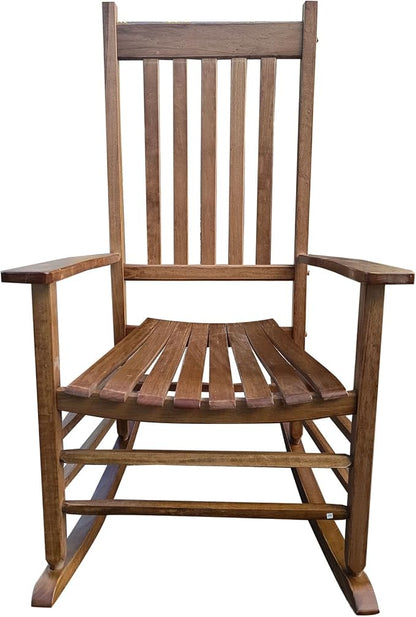 Kaimei Brown Solid Wood Rocking Chair for Balcony, Porch, Patio - Comfortable Outdoor Patio Furniture