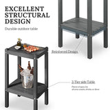 WestinTrends Malibu 36" Outdoor Adirondack HDPE 2-Tier Patio Side Table, Dark Brown - Photo 5