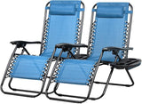 Nazhura Set of 2 Relaxing Recliners Patio Chairs Adjustable Steel Mesh Zero Gravity Lounge Chair Beach Chairs with - Photo 1
