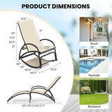 Giantex 2-in-1 Outdoor Rocking Chair, Convertible Lounge Chair with 4-Position Adjustable Backrest, Curved Armrests - Photo 3