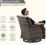 5 Piece Patio Furniture Set, 3-Seater Couch, 2 Swivel Glider Chairs and 2 Side Tables - Photo 4