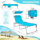 #WEJOY 4 in 1 Tanning Chair with Face Hole & Canopy & Side Table - Photo 3