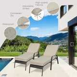 JMGBird Outdoor Chaise Lounge Cushion 70x22x4.5 Beige - Waterproof Patio Pool Chair Pad with Straps - Photo 4