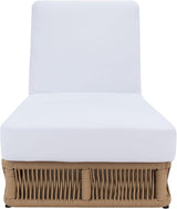 SAFAVIEH Outdoor Collection Gillian Tan Rope/White Cushion Chaise Lounge Chair (PAT7527A) - Photo 1