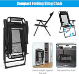Giantex Set of 4 Patio Dining Chairs, Folding Lounge Chairs with 7 Level Adjustable Backrest, 300 Lbs Capacity - Photo 4