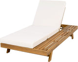 Merax Acacia Wood Chaise Lounge Chair Outdoor Set of 4 - Photo 4