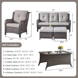 Rilyson Wicker Patio Furniture Sofa Set - 7 Piece Rattan Outdoor Patio Sectional Conversation Sets with 2 Sofa - Photo 2