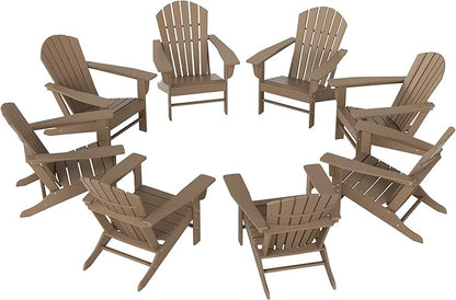 WestinTrends Dylan Outdoor Adirondack Chair (Set of 8), Weathered Wood