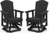 SERWALL Adirondack Swivel Glider Chair, HDPE Glider Set of 2 for Outdoor, All-Weather Glider Chair for Porch, Balcony - Photo 1