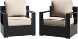Outdoor Aluminum Furniture, Patio Chairs with 6" Thick Removable Cushions, All-Weather Metal Frame - Photo 1