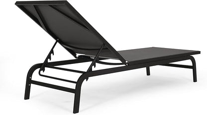 Outdoor Chaise Lounge (Set of 2) (Dark Grey)