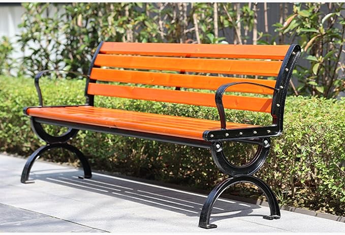 Patio Bench, Outdoor Bench Metal Garden Bench,Park Bench,Porch Chair,Porch Loveseat,Front Porch Bench,Weather Proof Porch Path Chair for 2 Person,for Yard Lawn Decor Deck Entryway(47IN/120CM)