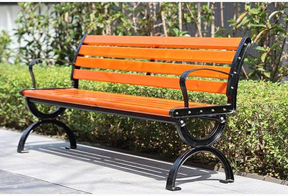 Patio Bench, Outdoor Bench Metal Garden Bench,Park Bench,Porch Chair,Porch Loveseat,Front Porch Bench,Weather Proof Porch Path Chair for 2 Person,for Yard Lawn Decor Deck Entryway(47IN/120CM)