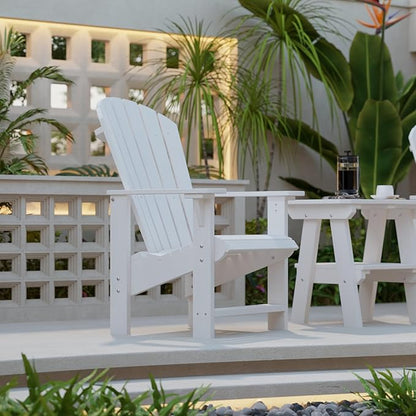 Wildridge Heritage Upright Adirondack Chair, White - Outdoor All-Weather Poly Furniture for Patio, Deck, Yard