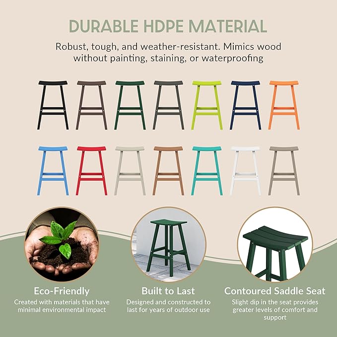 WestinTrends Malibu Malibu 29 Inch High Backless Seat Bar Stools (Set of 3), Dark Green