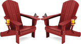 SERWALL Adirondack Chair with Cup Holders - Composite Adirondack Chairs Set of 2 HDPE Outdoor Chairs All Weather Use - Photo 1