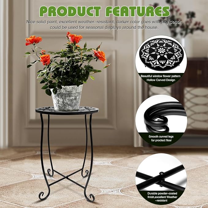 Fashion&cool Outdoor Side Tables, 2 Pack Patio Side Table - Photo 4