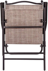 Giantex Set of 2 Patio Folding Chairs, Outdoor Patio Dining Chairs w/Armrest, Sling Back, Metal Frame - Photo 7