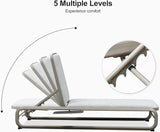 PURPLE LEAF Outdoor 3 Pieces Chaise Lounges Layout Lounges for Outside Slide-Out Side Table with Cushion Adjustable - Photo 7