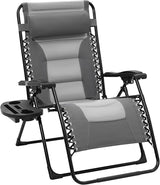 JEAREY Oversized Padded Zero Gravity Chairs, Folding Lounge Chair Outdoor Patio Recliner - Photo 1