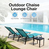 Simple Delxue Folding Chaise Lounge Chair with 5 Reclining Positions, Beach Recliner Chair with Armrests - Photo 7