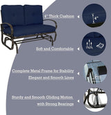 Kozyard Cozy Patio Glider Bench - Outdoor Rocking Loveseat with Sturdy Frame and Cushioned Seats for Patio - Photo 5