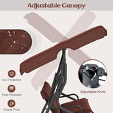 Tangkula 3 Person Porch Swing, Patio Swing with Removable Cushion & Powder-Coated Steel Frame - Photo 4