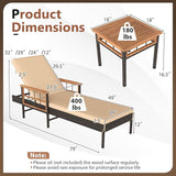 Tangkula Lounge Chair Outdoor with Side Table - Photo 4