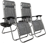 VINGLI Upgraded Zero Gravity Chair Set of 2 Lounge Outdoor Chairs with Trays and Pillows - Photo 1