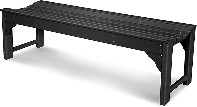 POLYWOOD® Traditional Garden Bench, Black - Photo 1