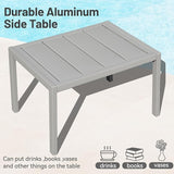 Outdoor Chaise Lounge Set of 3, Aluminum Patio Outdoor Lounge Chair for Beach Pool Sunbathing - Photo 8