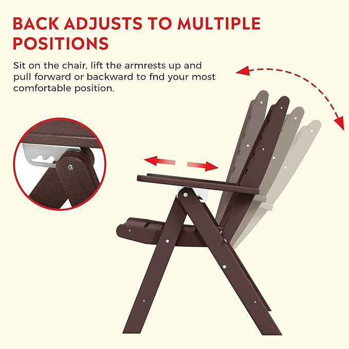 Costaelm Outdoor Adjustable Highback Folding Patio Dining Chair - Photo 5